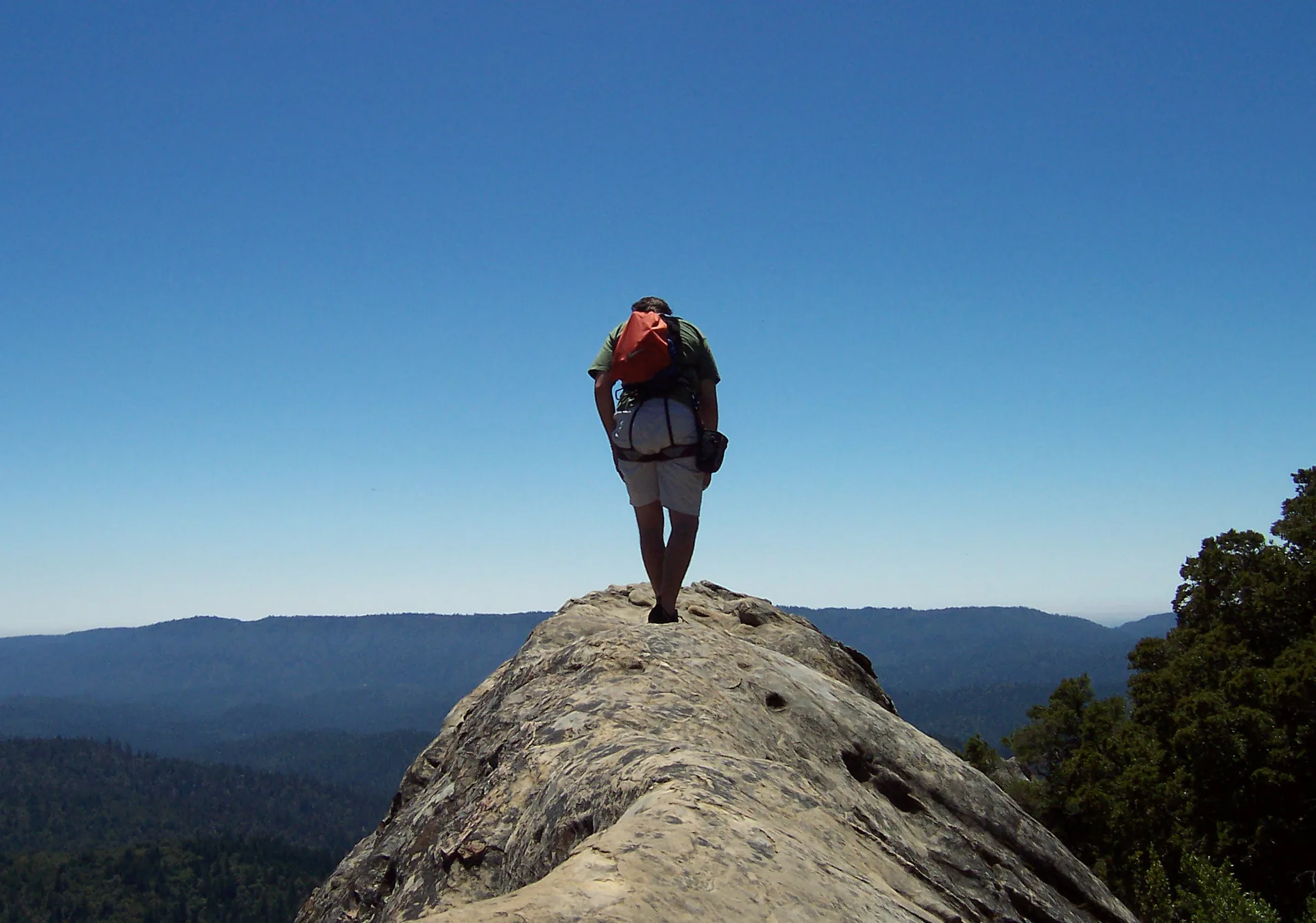 Alone at the summit after the scramble