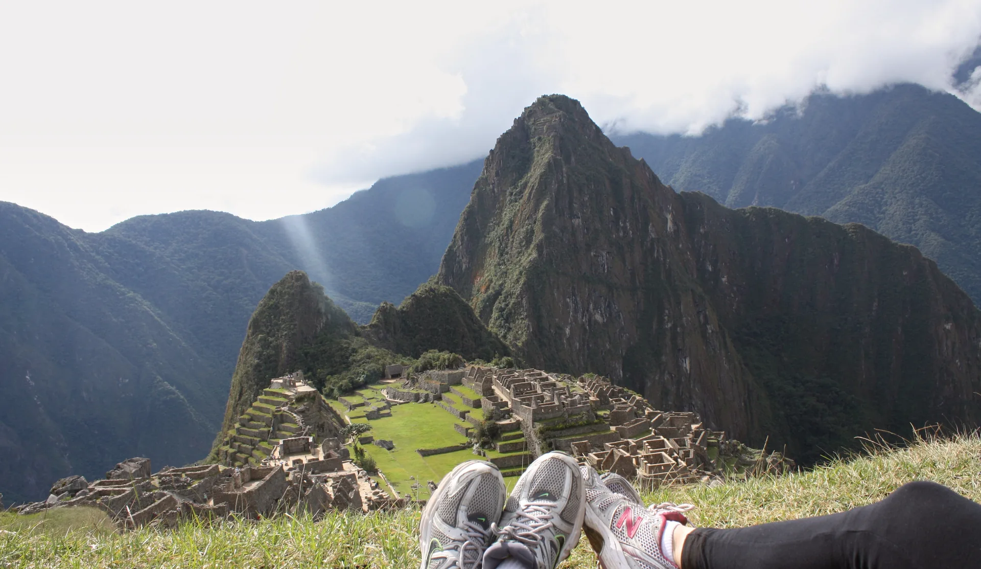Resting above Machu Picchu after the climb